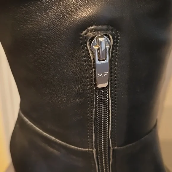 Marc Fisher Zimra Black Leather Tall Boots - Picture 5 of 10